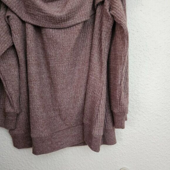 Torrid Brushed Waffle Off Shoulder Long Sleeve Top in Deep Taupe Women's Size 3X - Picture 8 of 11